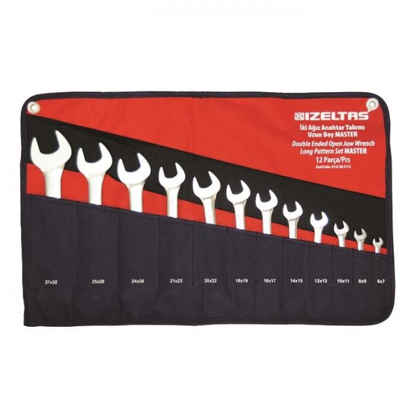 İZELTAŞ İki Ağız Anahtar Takımı Uzun Boy Master 12'li Set